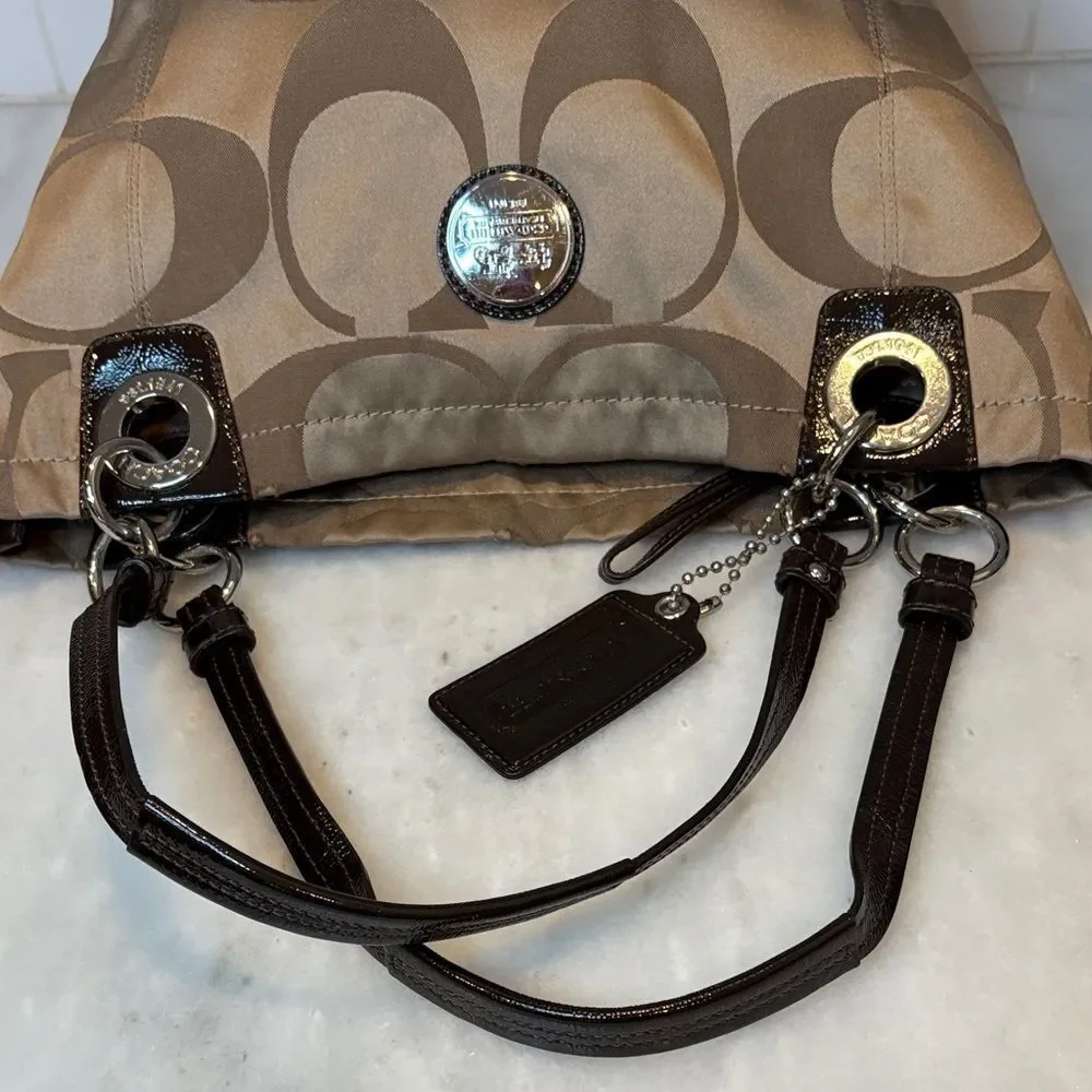 Coach Bag Purse Handbag Pocketbook Vintage Alex Signature Logo Shoulder Bag